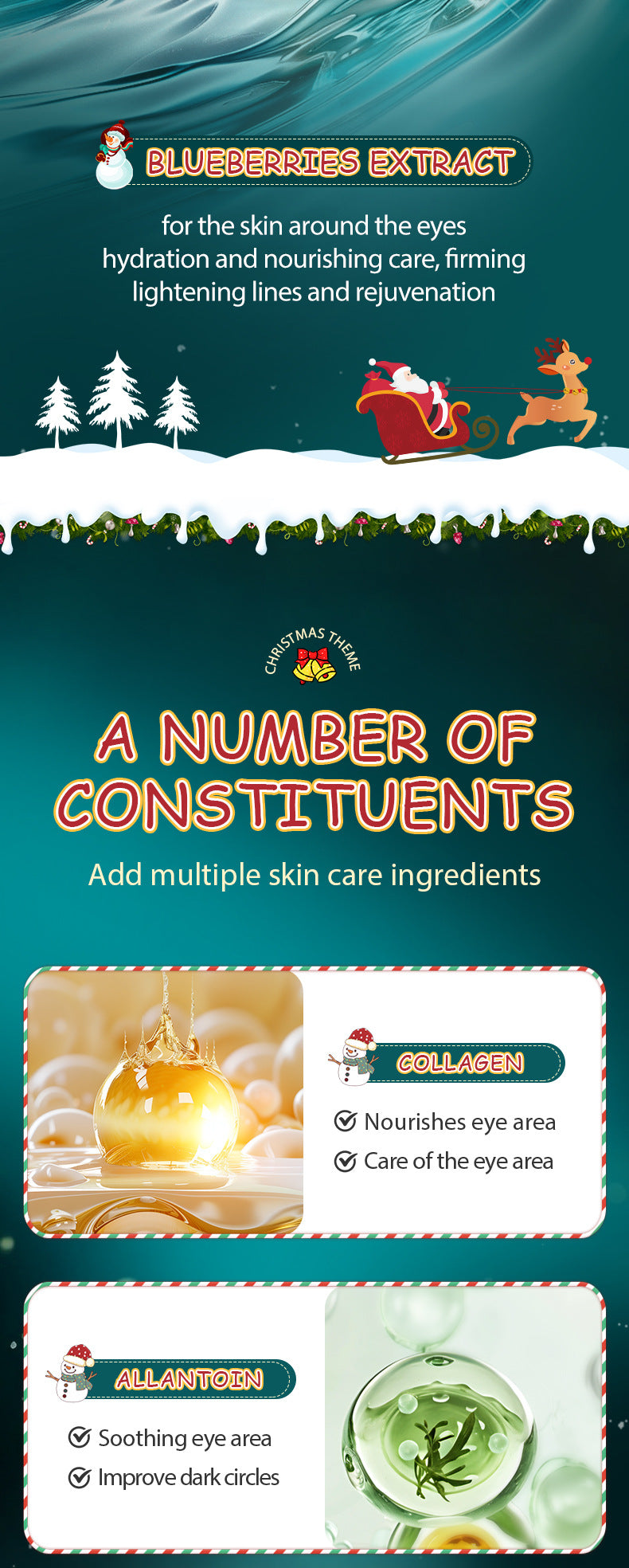 Christmas Blueberry Collagen Eye Mask SADOER Moisturizing Eye Mask Cross-Border Wholesale - 图片 14