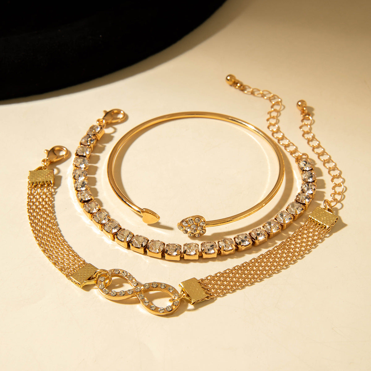 European and American Jewelry High-End Imitation Crystal Butterfly Bracelet Set Fashion Inlaid Diamond Heart Bracelet Wholesale - 图片 53