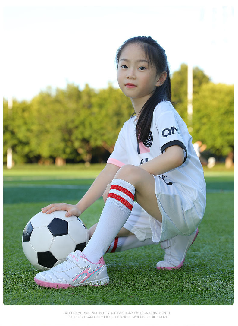 New football shoes for men and women with Velcro for children TF Broken Nail Style Youth Student Grassland Flat Training Shoes - 图片 35