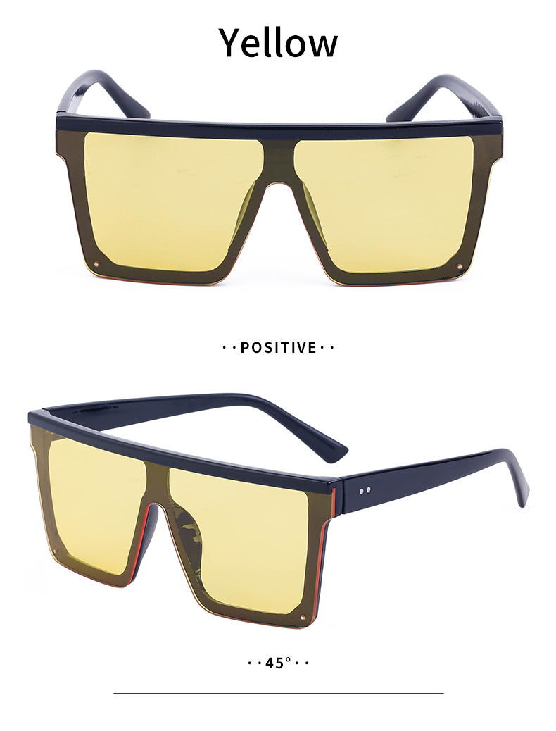 One-piece Lens Sunglasses for Men, High-end Fashion Sunglasses for Women, European and American Style Large Frame Square Glasses sunglasses - 图片 23