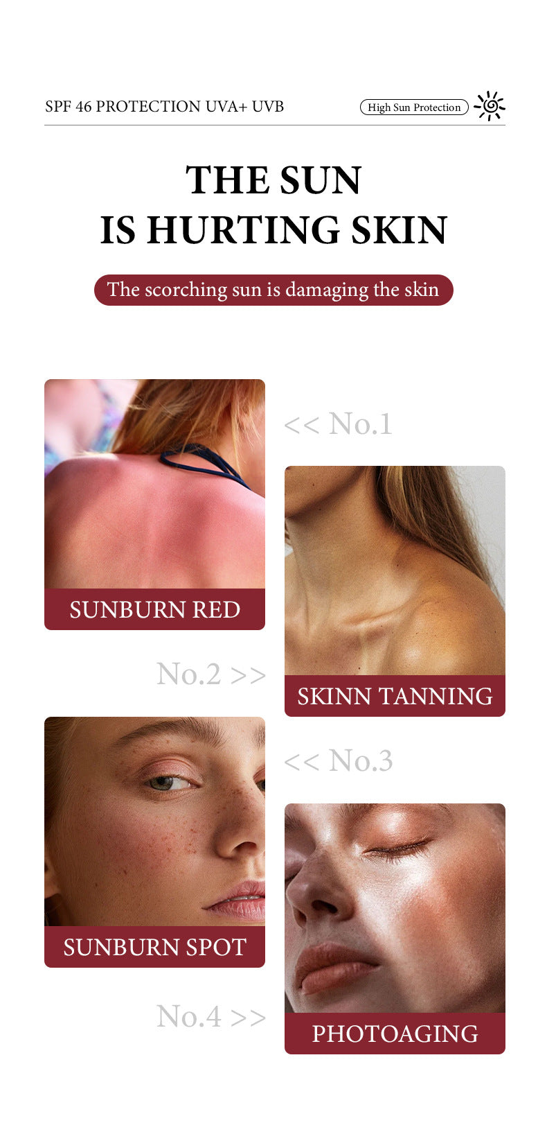 High SPF Sunscreen Lotion Transparent Moisturizing Non-Greasy UV Protection Sunscreen Brightening Isolation Manufacturer Wholesale - 图片 8