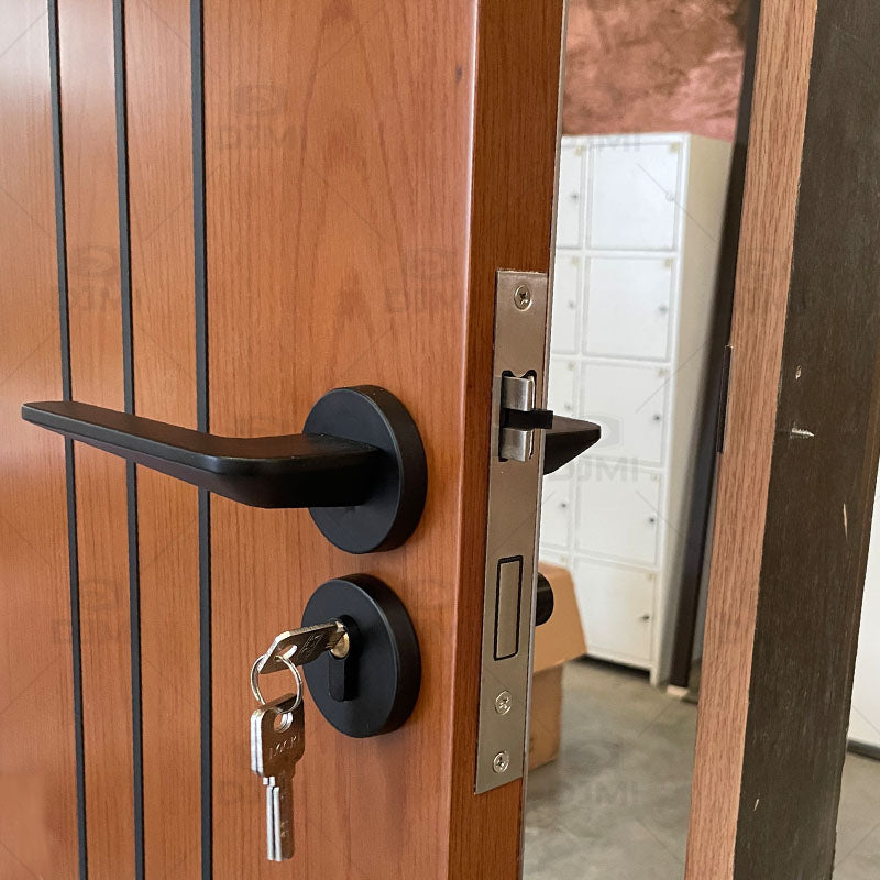 New Design Office Apartment Interior Door Lock Front Apartment Door Wooden Double Door Round Designs - 图片 3