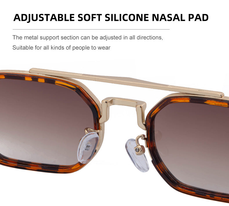 2025New Small Frame Glasses Men Double Beam retro Sunglasses Men's High Sense Full Frame Sunscreen Sunglasses shades - 图片 51