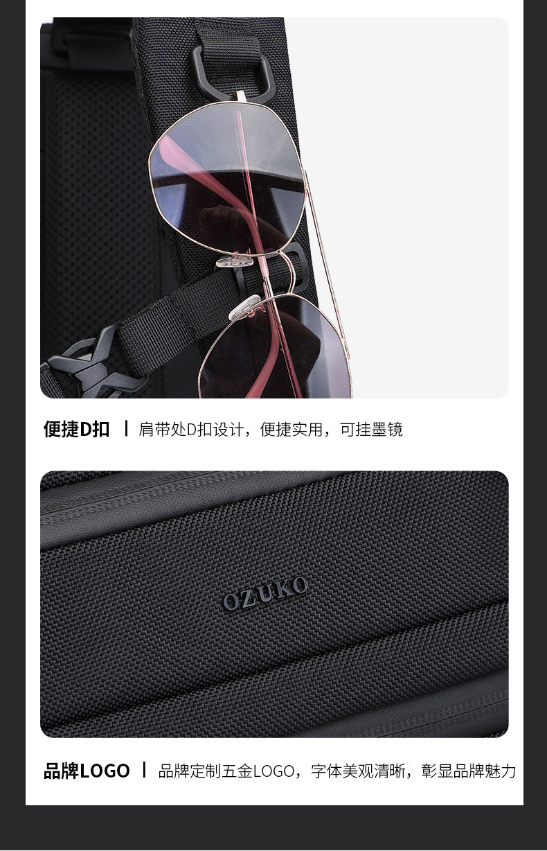 Business Computer Backpack Men's Multifunctional Large Capacity Waterproof Commuting Backpack Shoulder Portable Computer Bag - 图片 30