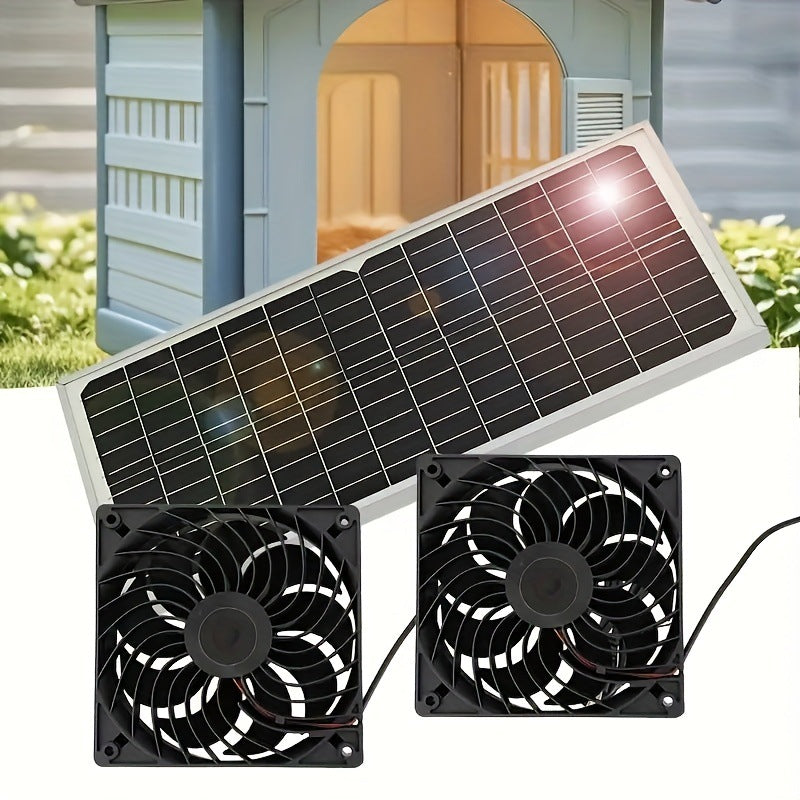 Factory Direct Solar Panel with Dual Fan Pet House Silent Solar Photovoltaic Panel Exhaust Fan Ventilation Cooling - 图片 15