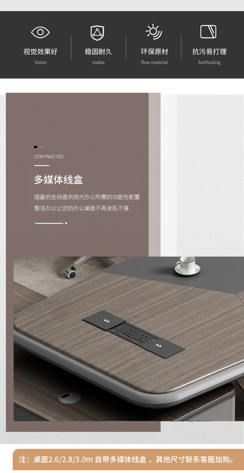 Painted Office Desk Executive Desk President Leader Chairman Boss Desk Office Manager Desk Office Desk and Chair Set - 图片 38