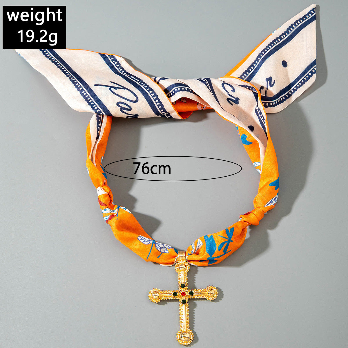 European and American Style Long Silk Scarf Necklace, Light Luxury High-End Feel, Multiple Pendants, Pearl Colorful Silk Scarf Necklace - 图片 26