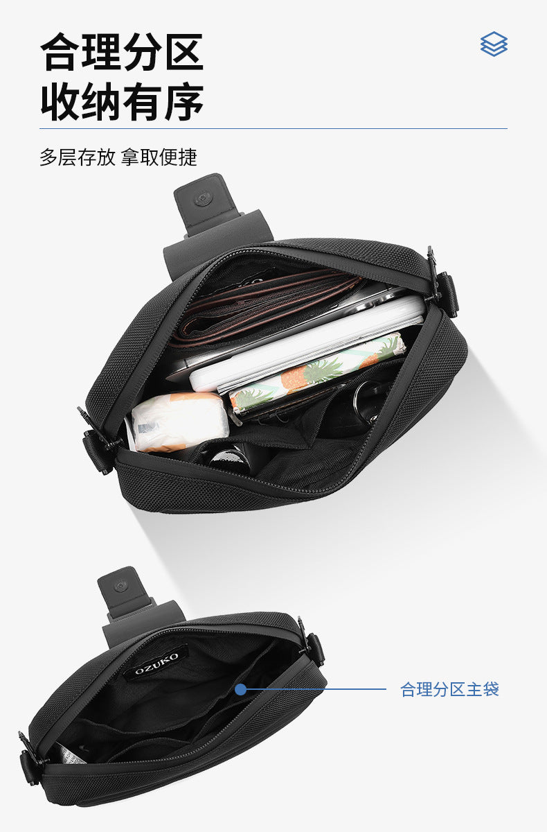 Men's Crossbody Bag High-End Single Shoulder Bag Portable Small Bag Waterproof Oxford Cloth Mini Men's Bag Trendy Style - 图片 14