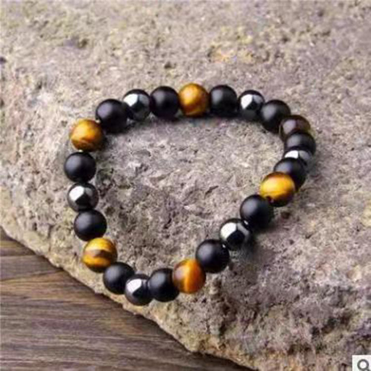 European and American Fashion New White Turquoise Tiger Eye Bracelet8mm Buddha Beads Lotus Pendant Bracelet Necklace Factory Direct Sale - 图片 11