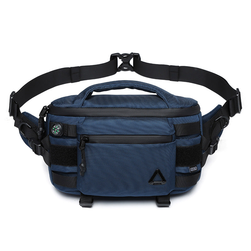 OZUKO Men's Waist Bag Waterproof High-End Crossbody Bag Chest Bag Tactical Trendy Portable Functional Travel Bag - 图片 5