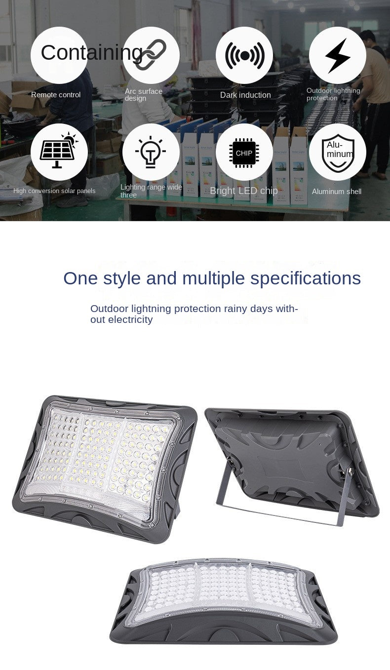 1000W Solar Light Outdoor Waterproof Super Bright Garden Light Yard Community Square LED Solar Floodlight Wholesale - 图片 15