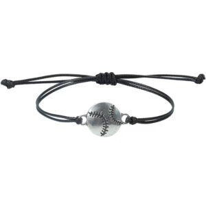 Basketball Wax Line Simple Bracelet Men's Holiday Gift Football Baseball Alloy Pendant Fan Sports Woven Bracelet