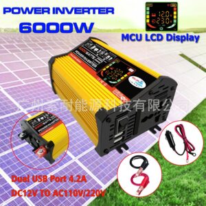 Vehicle Inverter500W 12V Turn110V/220V Intelligent Digital Display Double USB inverter Export
