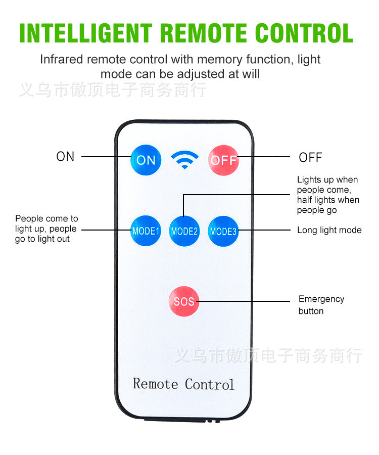 Outdoor Solar Light Human Body Sensing Wall Light Integrated Street Light with Remote Control Garden Light Waterproof Garden Light - 图片 15