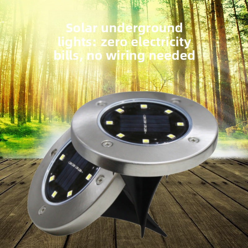 Outdoor Waterproof Solar8LED Underground Light Stainless Steel Lawn Light Garden Light Garden Villa Landscape Light - 图片 6