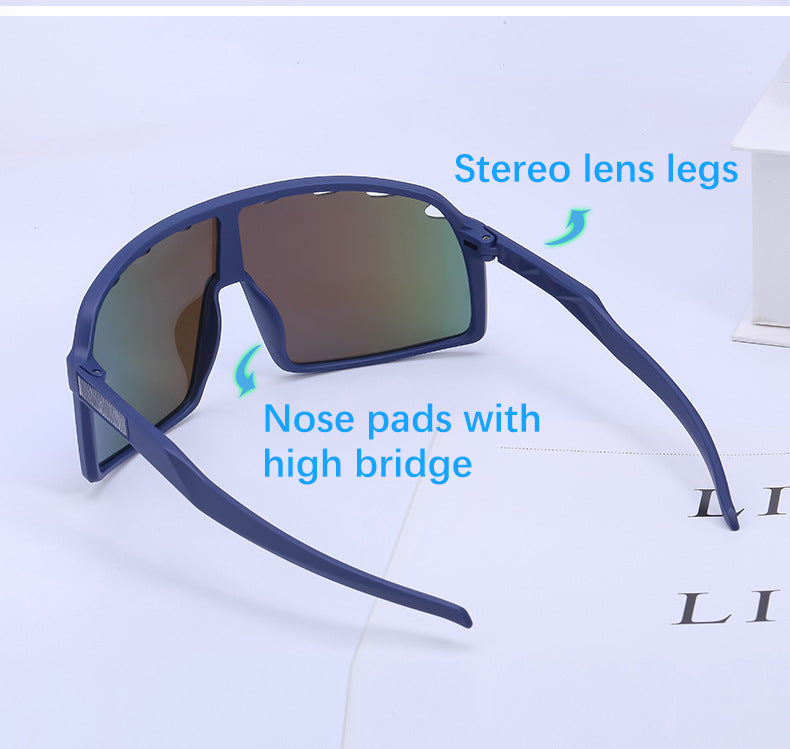 New Colorful Cycling Glasses for Men with Perforated One-piece Lenses Sunglasses European and American Outdoor Sports Sun Glasses - 图片 19