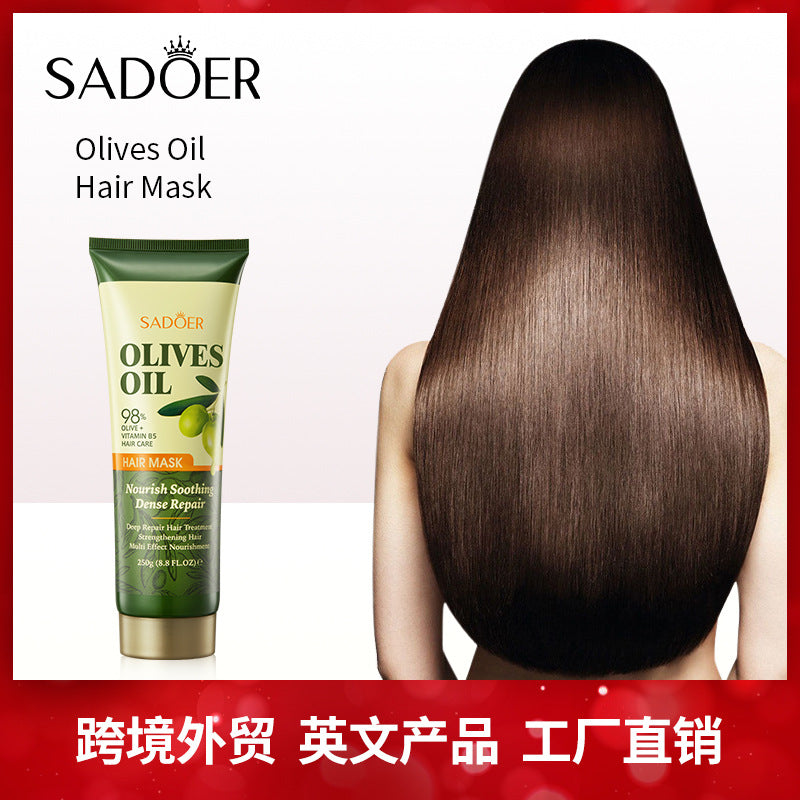 Olive Oil Hair Mask SADOER Repair Smooth Nourishing Hair Conditioner Cross-Border Wholesale