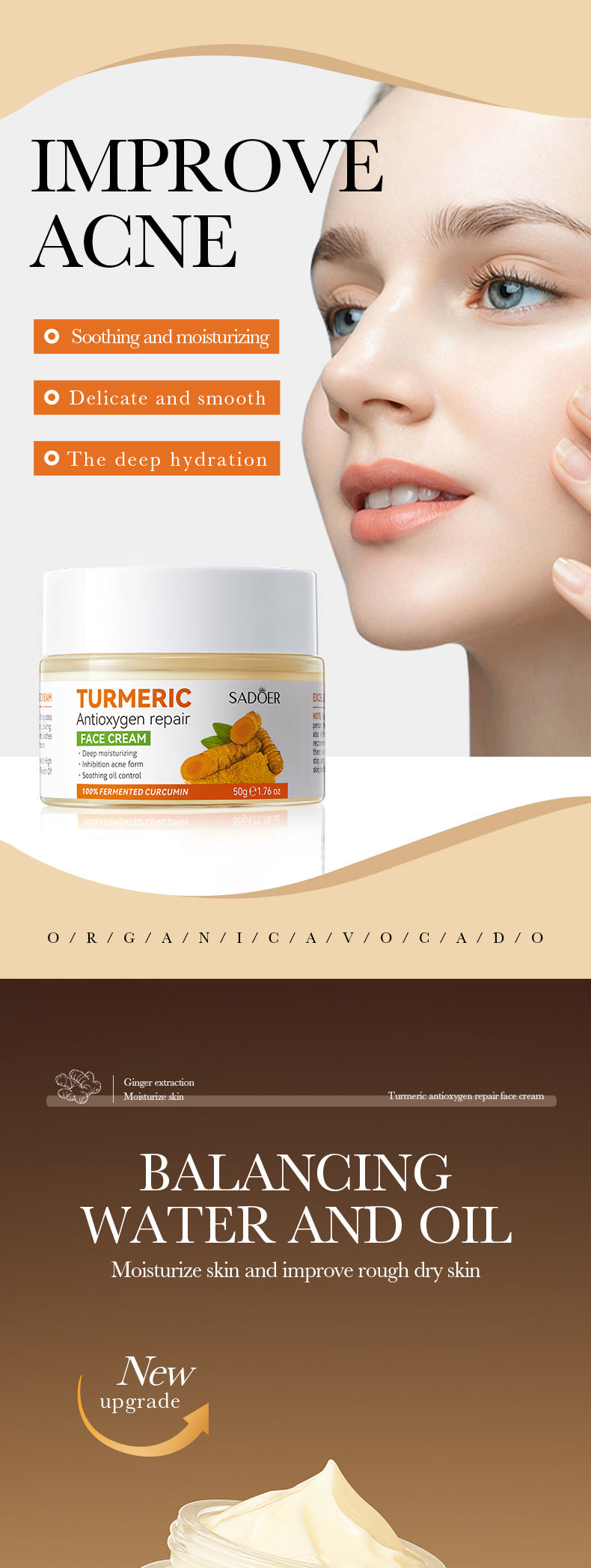 Turmeric Skincare Set SADOER Cleansing, moisturizing, hydrating five-piece set for foreign trade wholesale - 图片 46