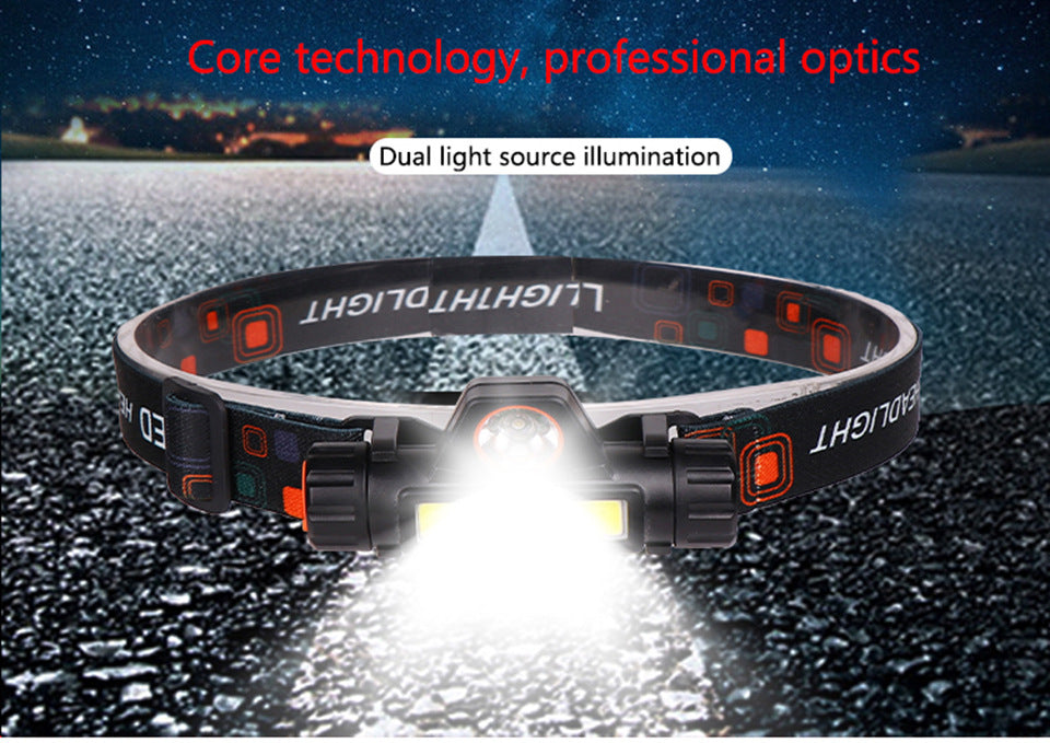Multifunctional headlight strong light outdoor light night fishing light COB Miner's lamp USB Rechargeable Headlamp with Magnetic Work Head - 图片 17