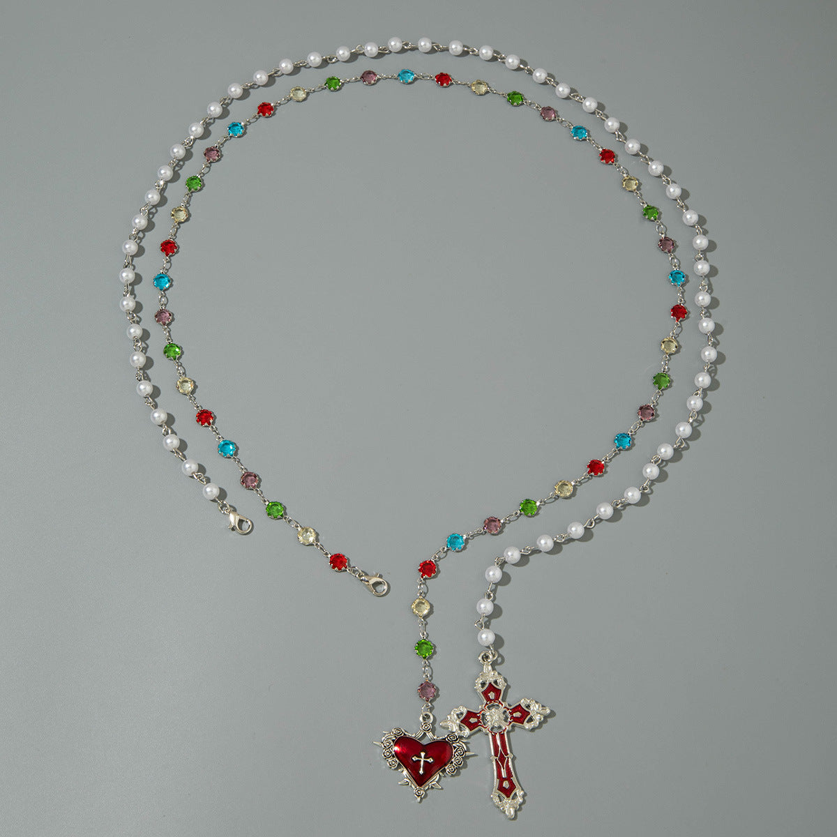 European and American Fashion Jewelry Beaded Tassel Double Layer Long Necklace Elegant Multi-layer Wear Y Type Necklace Ornament - 图片 39