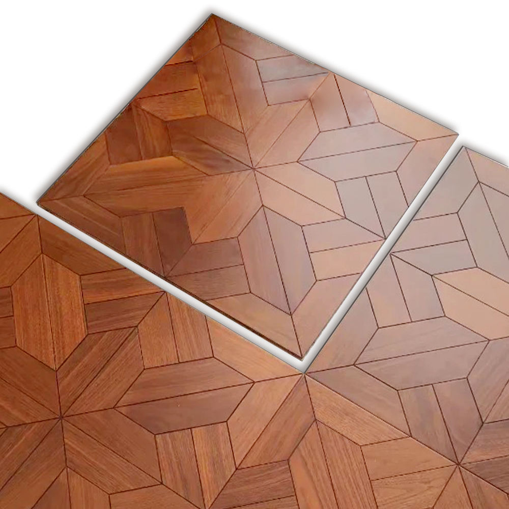 14mm Engineered Teak Square Parquet Flooring | Custom Decorative Wood Panels for Modern Villa Commercial Outdoor Use | - 图片 3