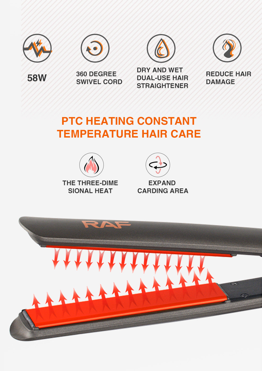 Hair Straightening Iron Portable Hair Curler for Dormitory and Home Use, Fluffy and Easy to Carry, Multifunctional Curling Iron - 图片 11