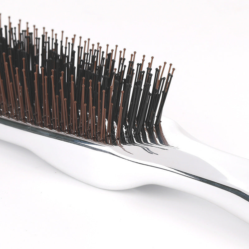 Electroplated Fine Needle Comb Head Meridian Massage Comb Scalp Cleaning Care Comb Dry and Wet Dual-use Portable Hairdressing Comb - 图片 14