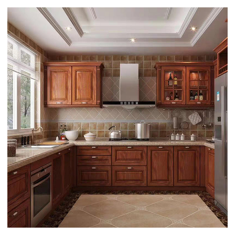 Hot Selling Mini Set Classic Ash Solid Wood Assembled Kitchen Cabinet - 图片 5