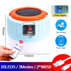 Multifunctional Solar Charging Remote Control Emergency Light Bulb Camping Light Tent Light Night Market Light Mobile Lighting