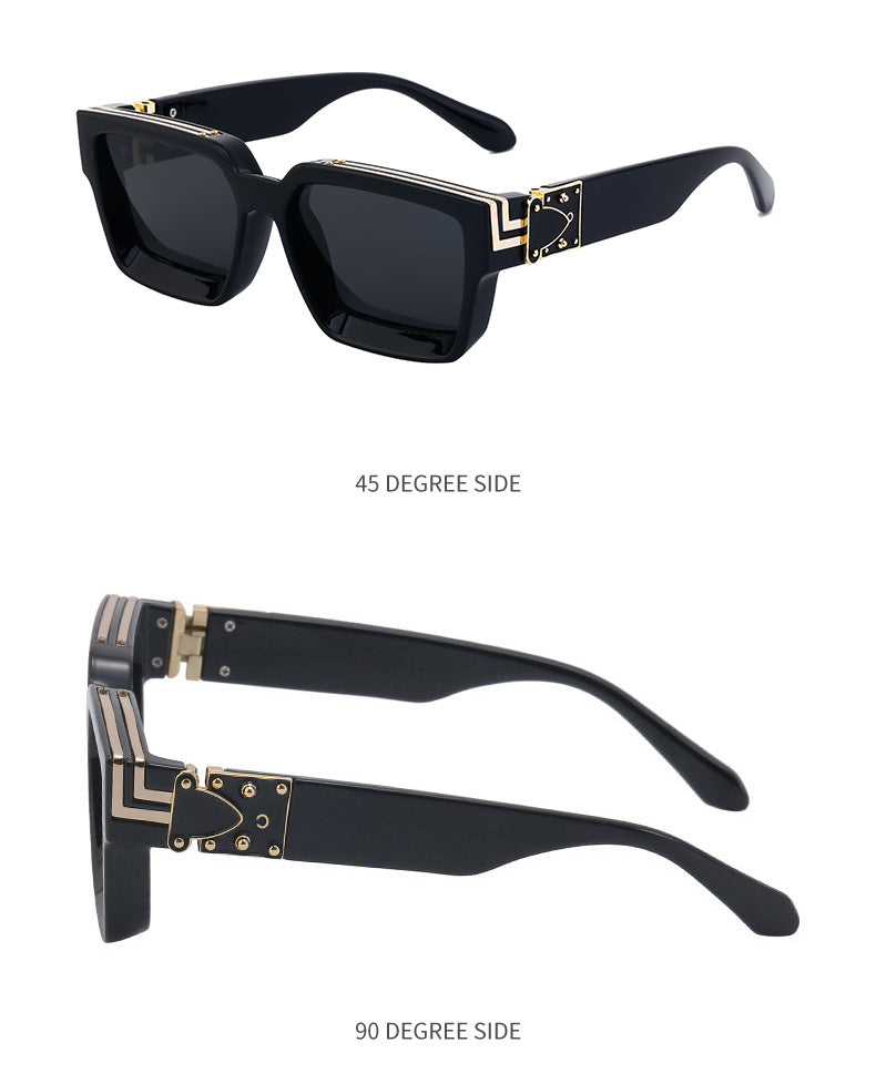 0k Billionaire Style Sunglasses Men Fashion Internet Celebrity Sunglasses Women High-end Glasses Square Frame Sunglasses - 图片 32