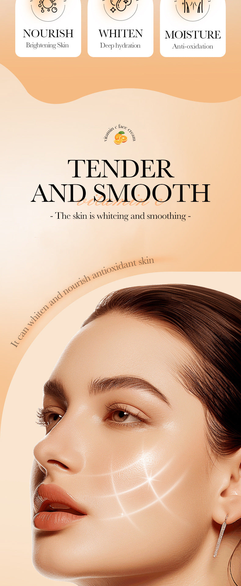 Vitamin C Moisturizing Cream SADOER Whitening, Hydrating, and Skin-Softening Face Cream Cross-Border Wholesale - 图片 10