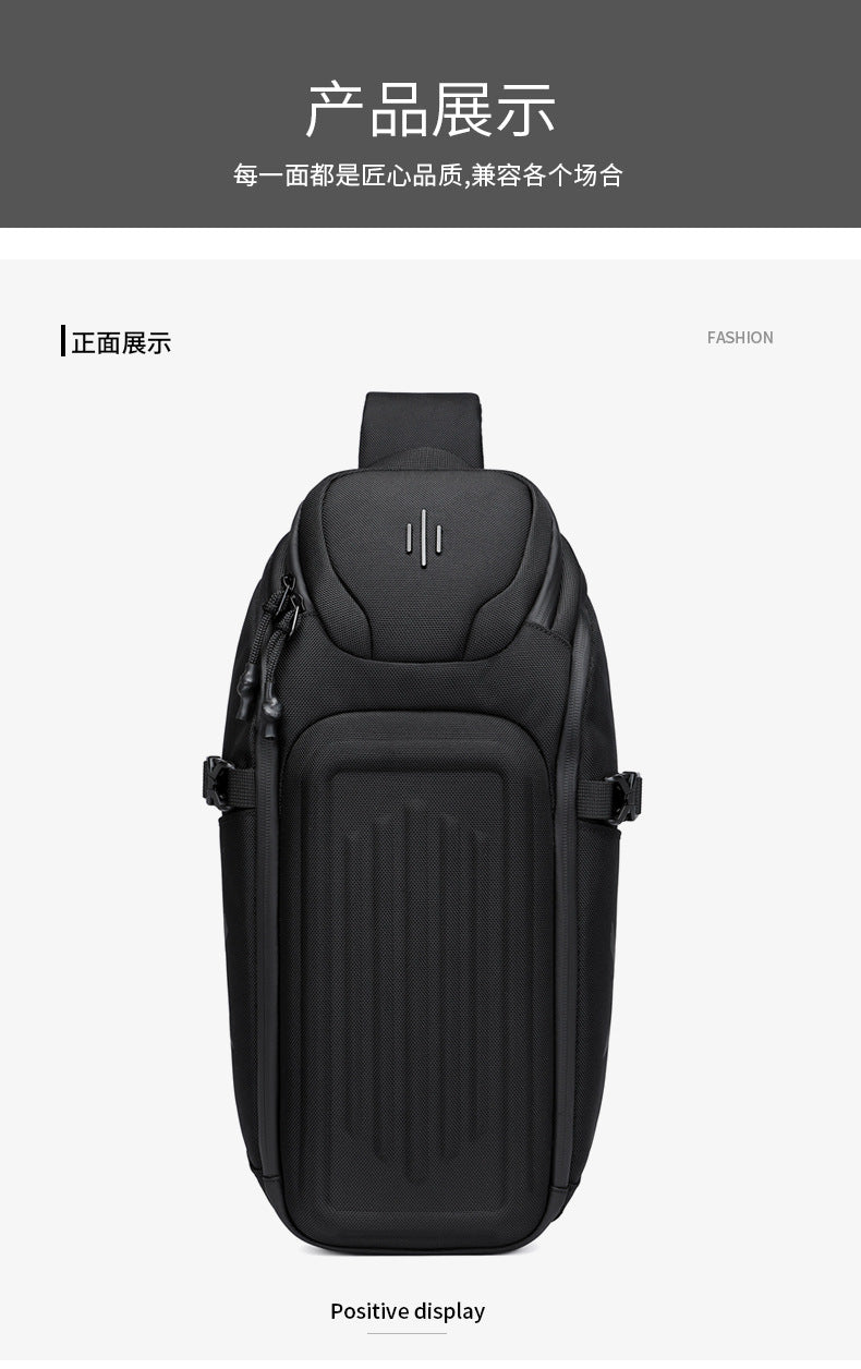OZUKO Men's Chest Bag Waterproof Crossbody Bag Business Simple Crossbody Bag Trendy Commuter Small Backpack High-End Feel - 图片 24