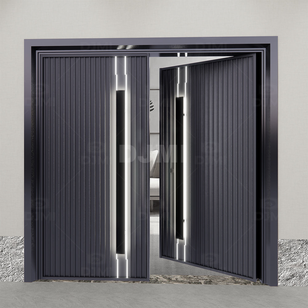 European Luxury House Modern With Long Handle Steel Entrance Door Modern Villa Main Door Front Pivot Doors - 图片 4