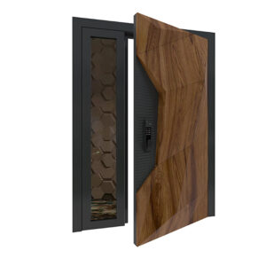 American Contemporary Style Entry Solid Wood Door Pivot Door Stainless Steel Hardware