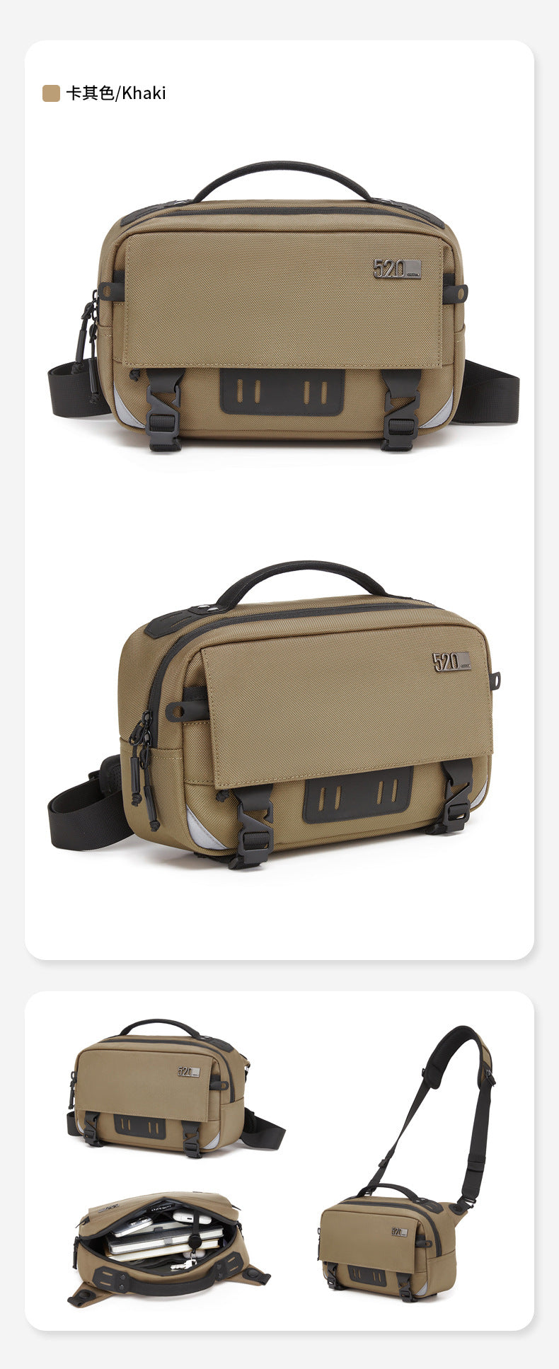 ozuko Men's Crossbody Bag Shoulder Bag Waterproof Large Capacity Outing Portable Bag High-end Multifunctional Trendy Brand - 图片 27