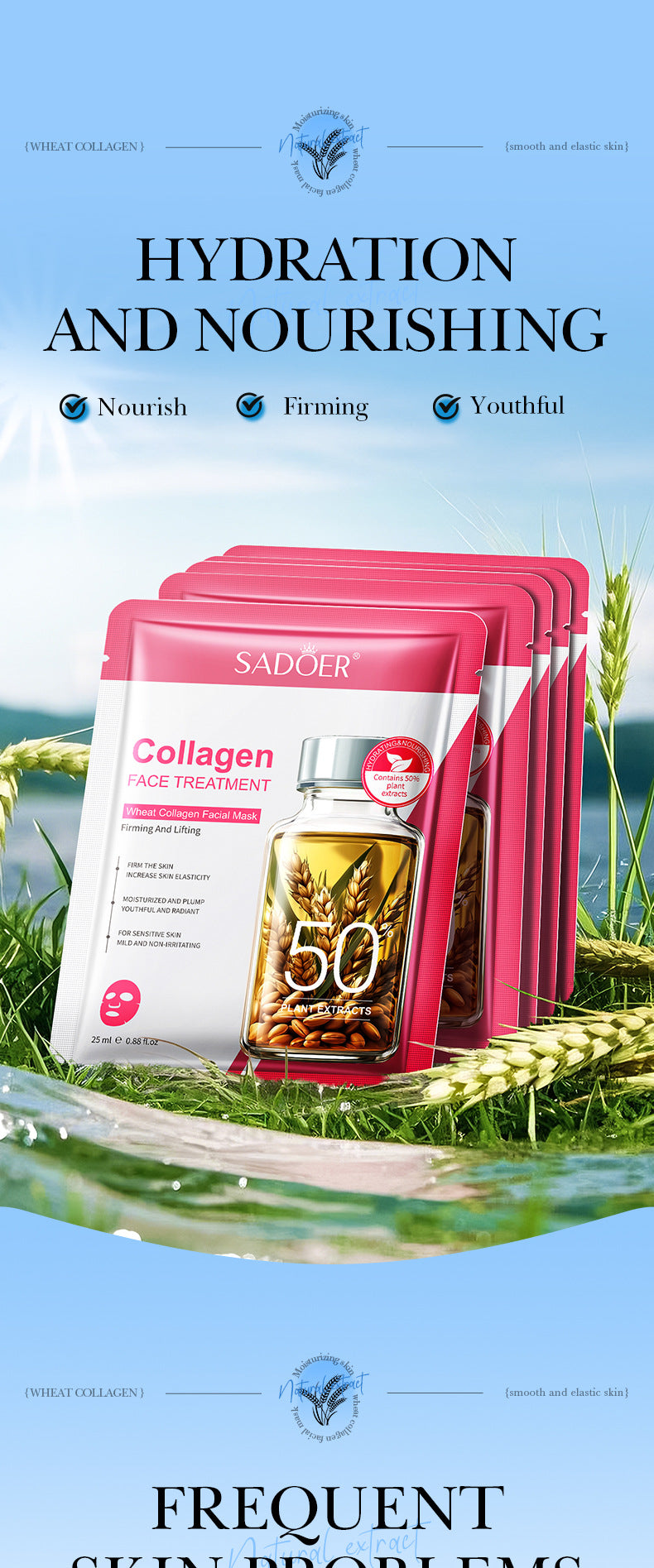 Cross-border Face Mask25ml Plant Series Wheat Olive Moisturizing Hydrating Mask Export Manufacturer Wholesale - 图片 9