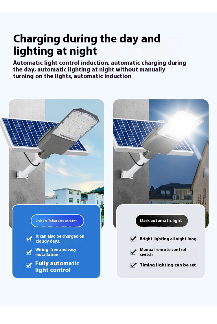 New Rural Lighting Engineering 6m Road Lamp Outdoor Solar LED Lamp Wide-Angle 4-Sided Aluminum Battery for Household Garden Use - 图片 20