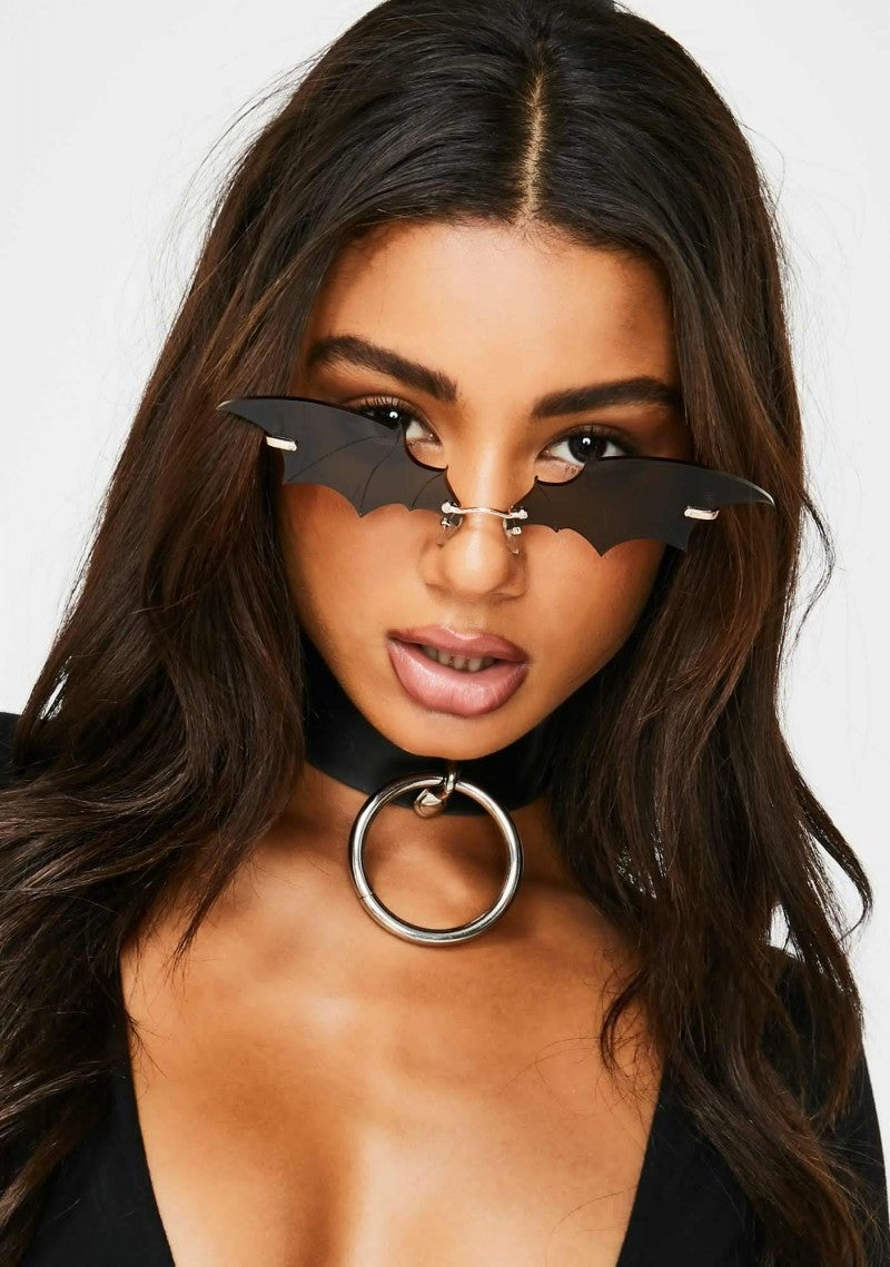 Bat Sunglasses for Women, Quirky Party Trendy Street Style Sunglasses, Small Frame European and American Fashion Irregular Glasses sunglasses - 图片 9