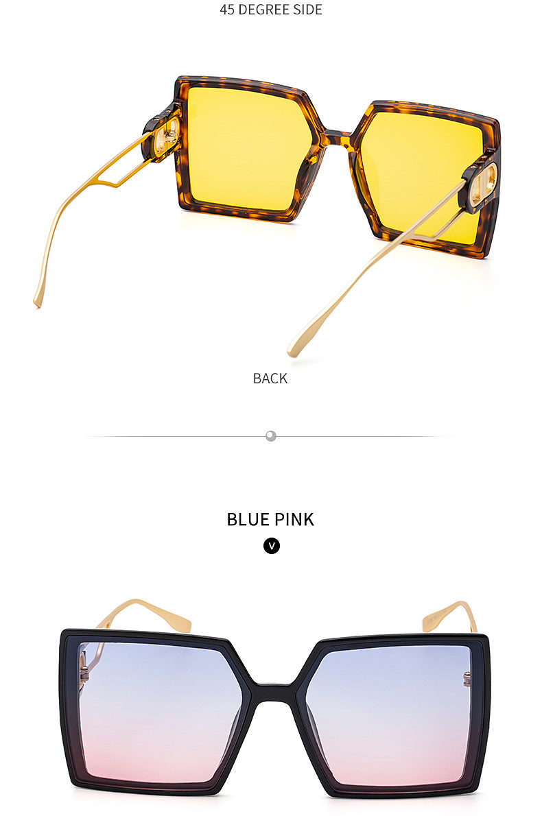 Fashion Large Frame Sunglasses for Women ins Internet Celebrity Style Square Frame Sunglasses for Women Trendy Street Photography Glasses sunglasses - 图片 25