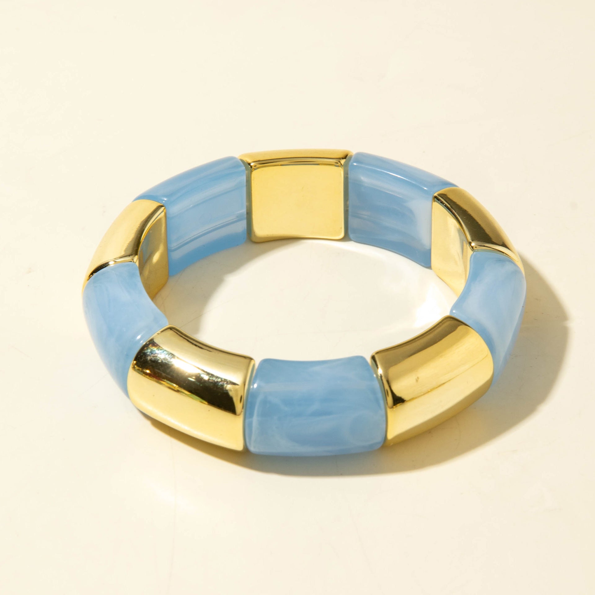 European and American Style Bohemian Bamboo Tube Color Block Elastic Beaded Bracelet Simple Fashion Bracelet Wholesale - 图片 15