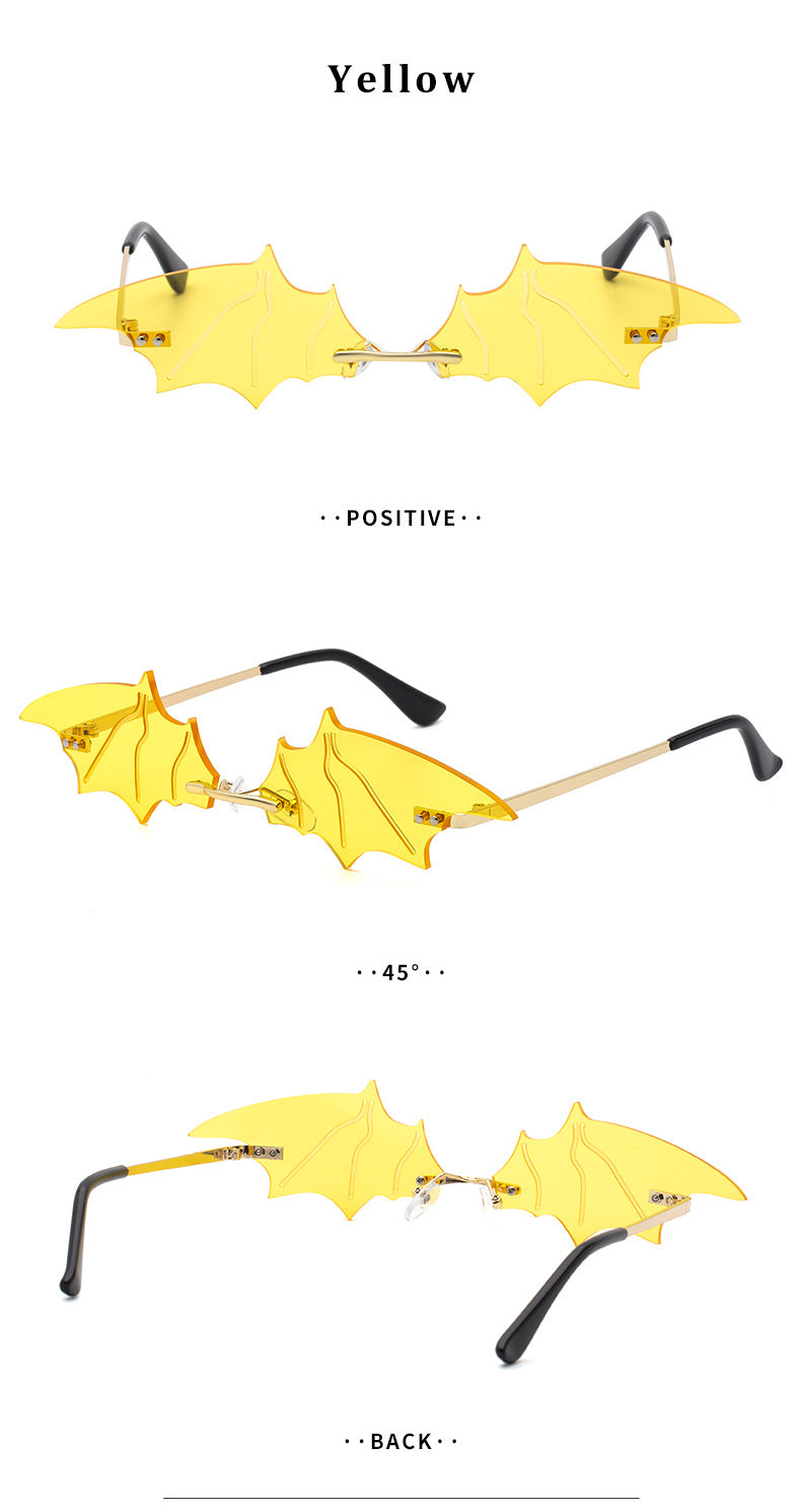 Bat Sunglasses for Women, Quirky Party Trendy Street Style Sunglasses, Small Frame European and American Fashion Irregular Glasses sunglasses - 图片 20