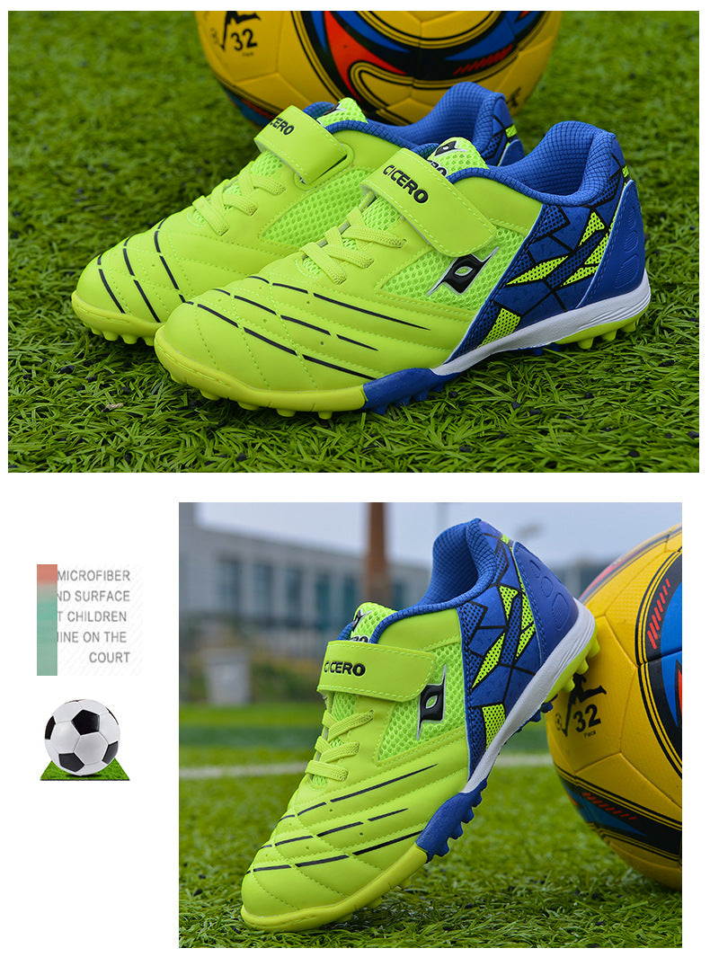 Men's Soccer Shoes TF Velcro Magic Tape Children's Sports Shoes for Primary and Secondary School Students and Teenagers for Sports Competitions and Training - 图片 37