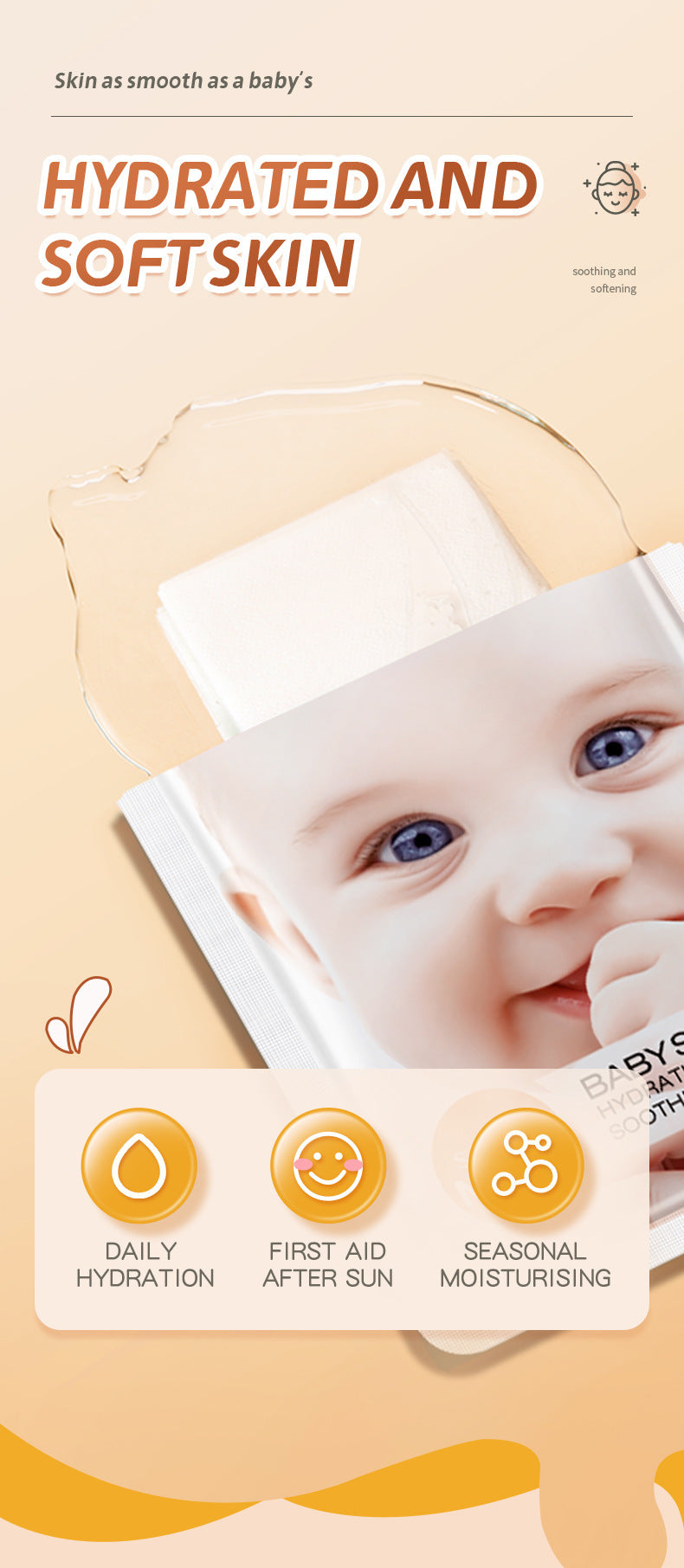 Baby Face Mask25g SADOER Moisturizing, hydrating, skin-smoothing facial mask sheets for cross-border foreign trade wholesale - 图片 24