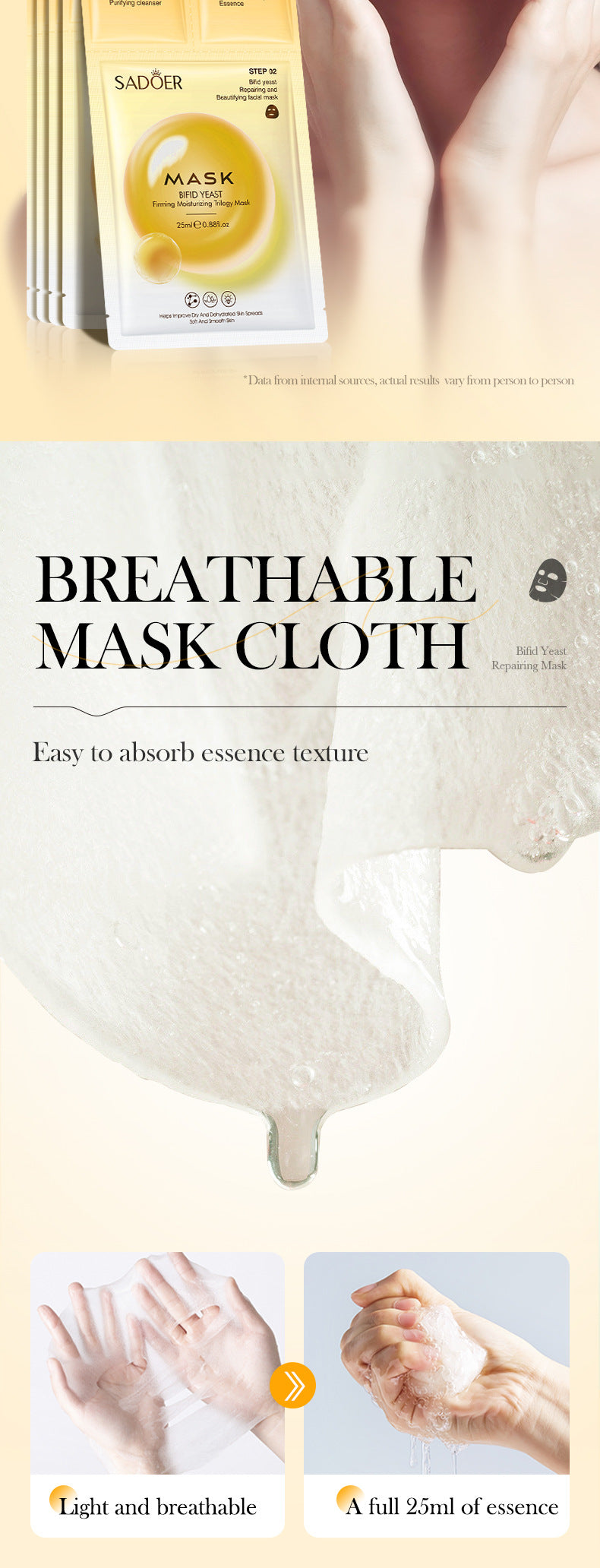 Trilogy Mask SADOER Hyaluronic Acid Firming Acne Removal Hydrating Beauty Mask Cross-Border Wholesale - 图片 22