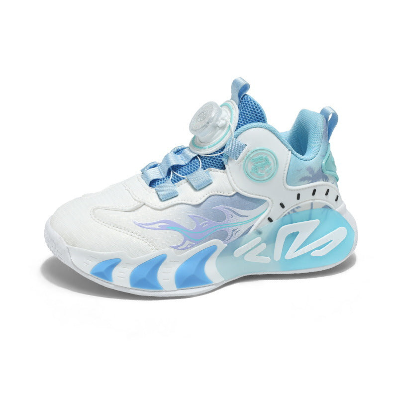 Chinese Style Girls' Shoes2025Autumn New Mesh Breathable Running Sports Shoes Children's Anti-Slip Wear-Resistant Basketball Shoes - 图片 6