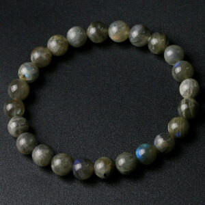 Men's Bracelet Versatile Jewelry Single Loop Handmade Elastic Cord Bracelet Beaded8mm Labradorite Bracelet