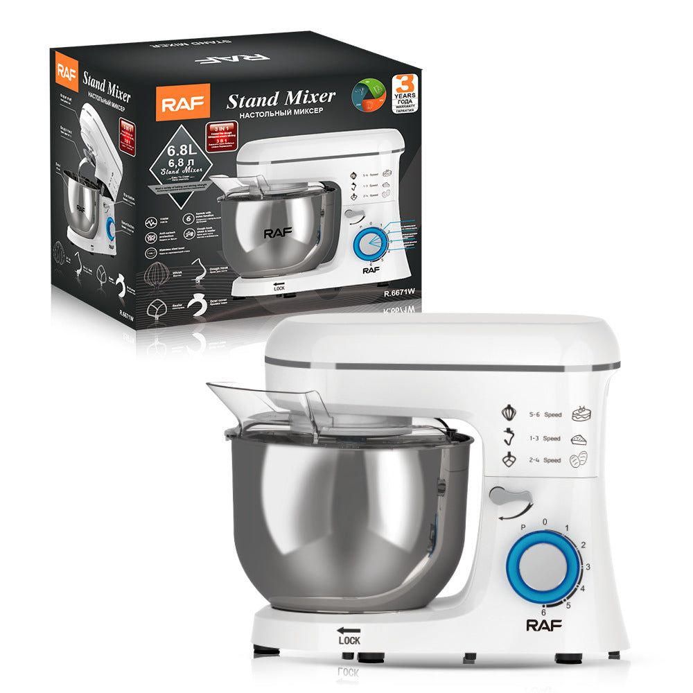 Chef Machine Fully Automatic Dough Mixer Kneading Stirring Milk Cap Egg Beater Desktop Commercial Small Multi-Functional5.5L - 图片 17