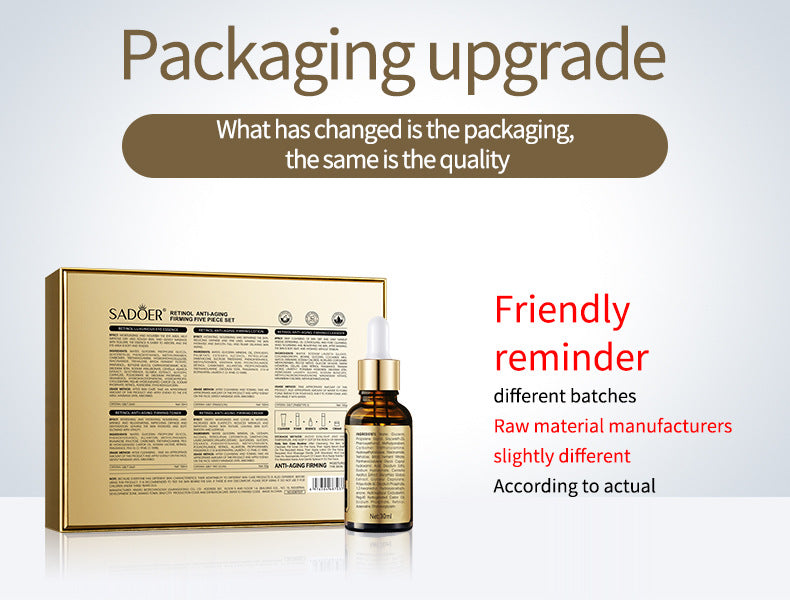 Retinol Skincare Set SADOER Anti-wrinkle, hydrating, moisturizing five-piece set for foreign trade wholesale - 图片 6