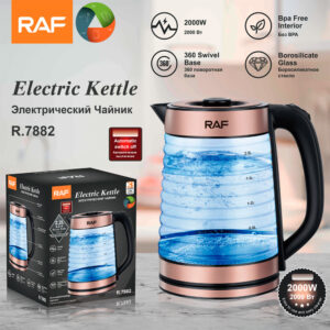 RAF European Standard Transparent Glass2.2L Electric Kettle Automatic Large Capacity Multi-Functional Kettle Overheat Protection