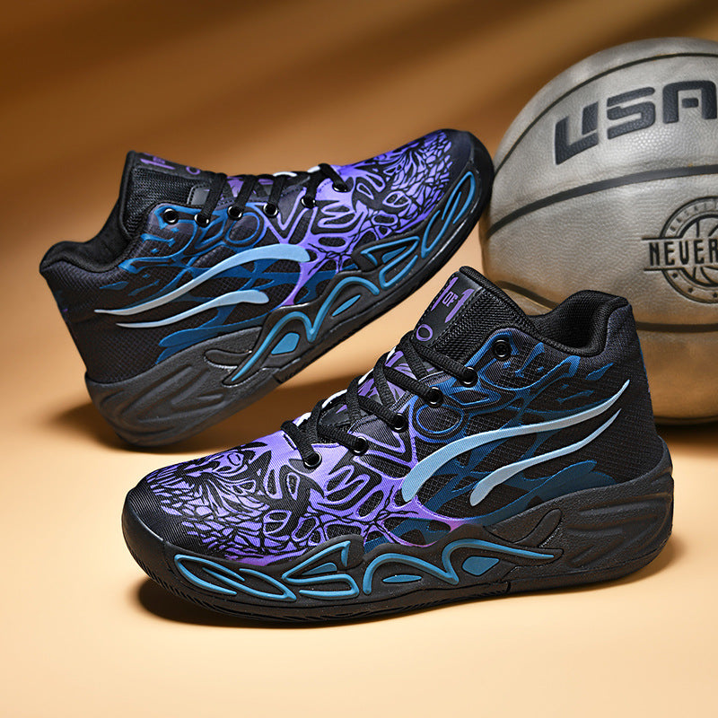 New Youth Trendy Sports Combat Boots Three Balls4Fashionable Men's Professional Practical Anti-Slip Wear-Resistant Basketball Shoes - 图片 3